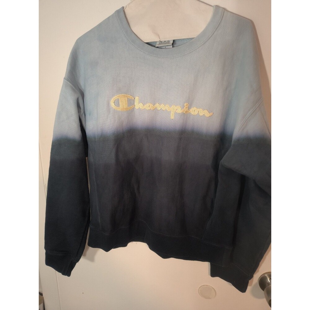 Champion Reverse Weave Green Ombre Sweatshirt Size Large